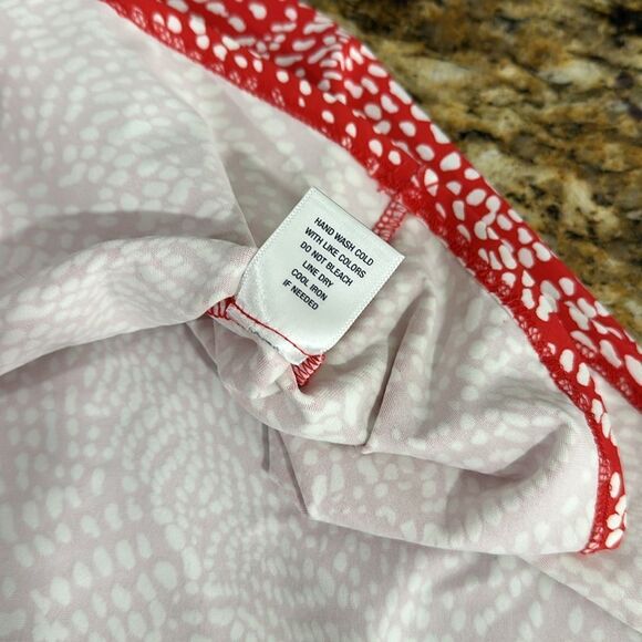 Sunsets & Sweet Tea Pockets Red White Patterned Anywhere Dress Size XL - Picture 6 of 9